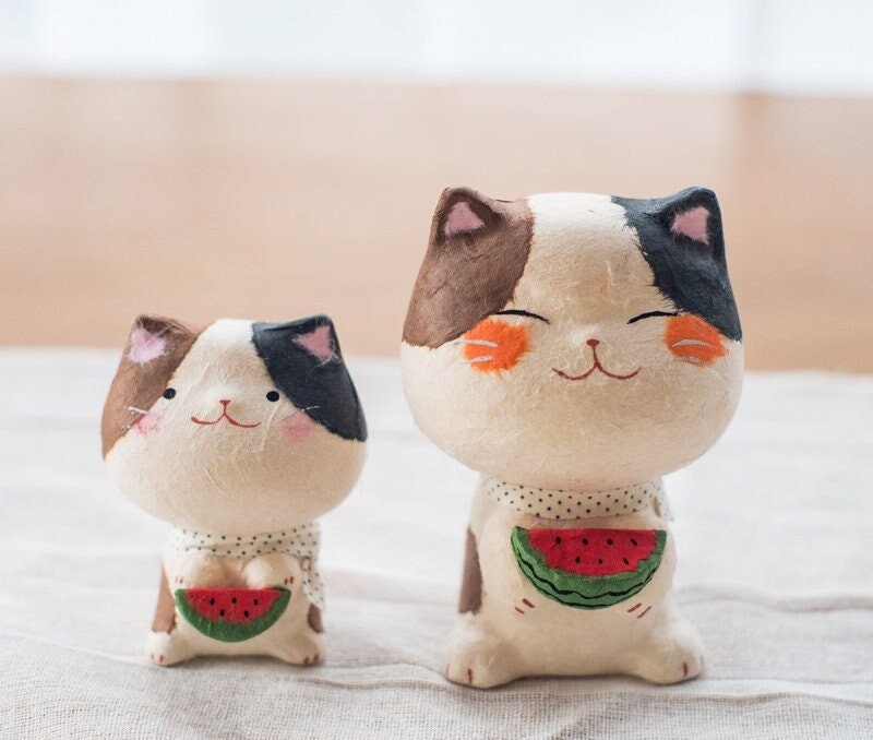 Japanese Adorable Cat And Kitten Figurines