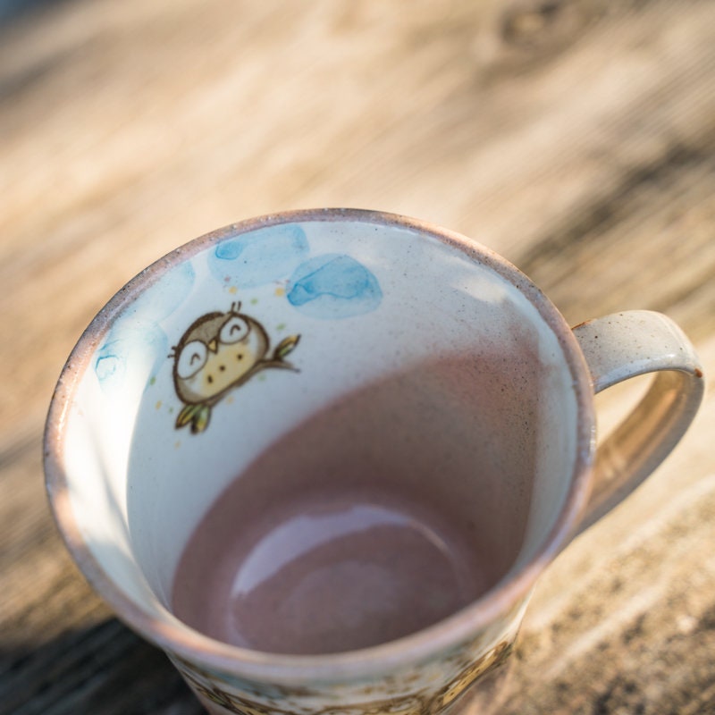 Cute Hand-Painted Owl Mug