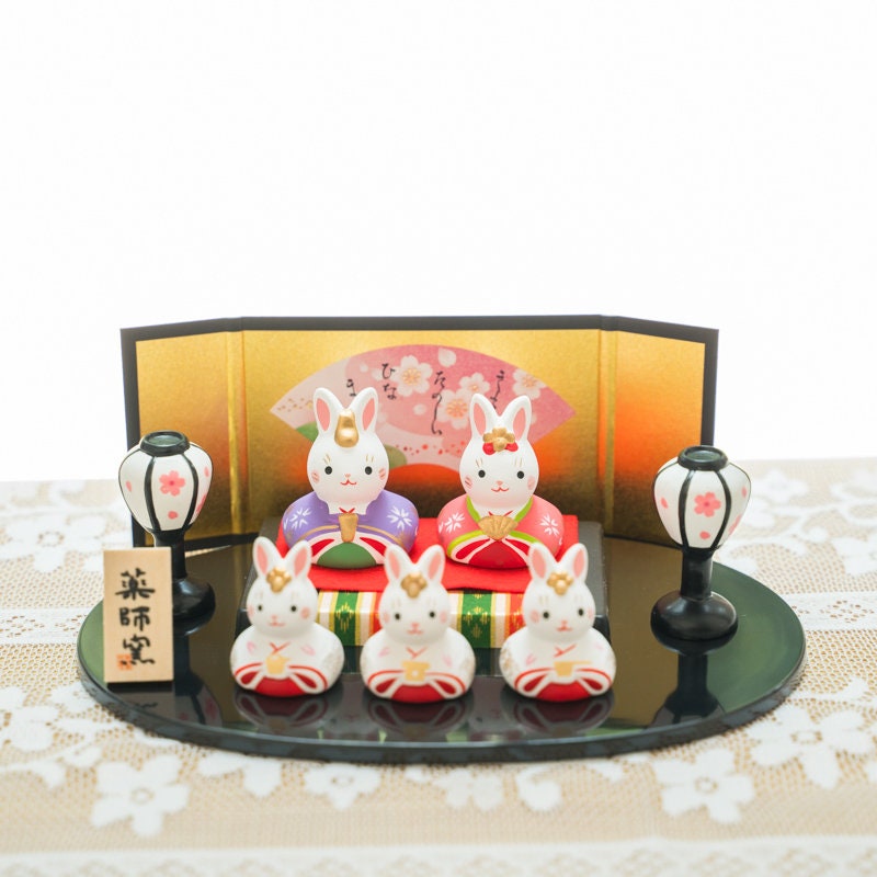 Japanese Cute Rabbit Family Figurine