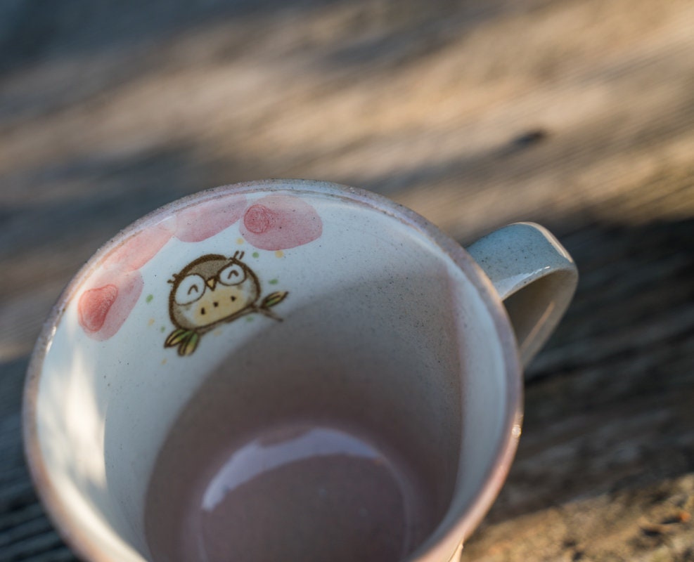 Cute Hand-Painted Owl Mug