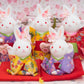 Japanese Cute Handmade Bunny Wearing Kimono Figurine