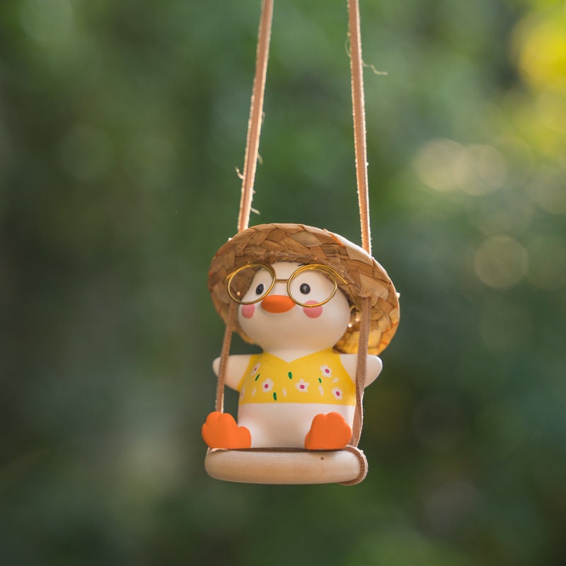 Cute Swing Duck Vehicle Rearview Mirror Ornament & Car Air Freshener