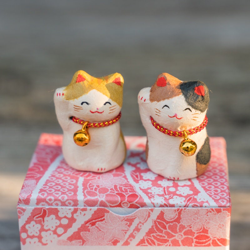 Japanese Handmade Lucky Cat Figurine